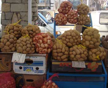 potatoes for sale Kardjali town centre market