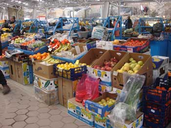 bananas available at Kardjali town centre market