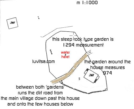 plotplanohouse Skitza of document of the plan of the stone house and garden